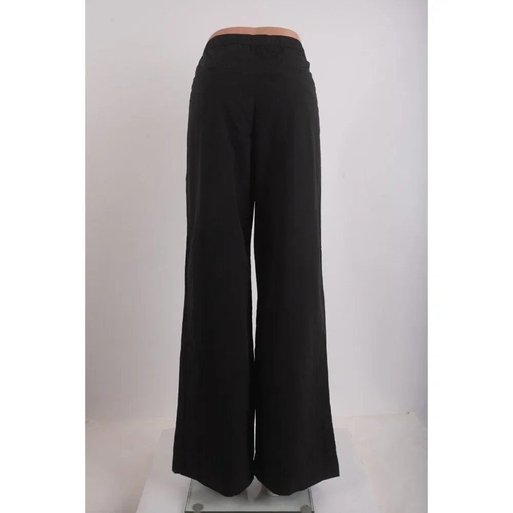 Zara Womans Pants jogger Size M Black Wide Leg High Elastic Waist 4174/873 NWOT - Picture 4 of 7